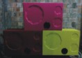 vermelho, rosa, amarelo